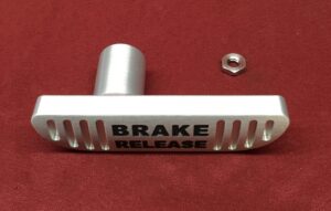 Parking Brake Release Handle, Billet Aluminum.