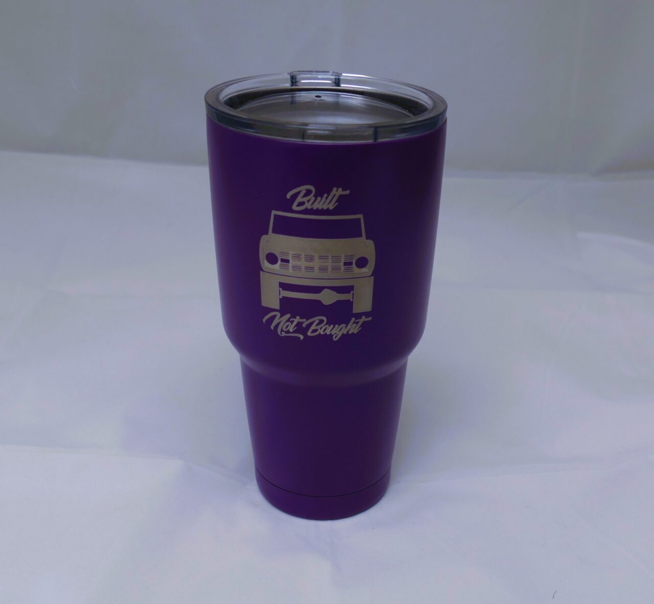 "Built Not Bought" Ford Bronco 30oz Cup With Lid - Purple